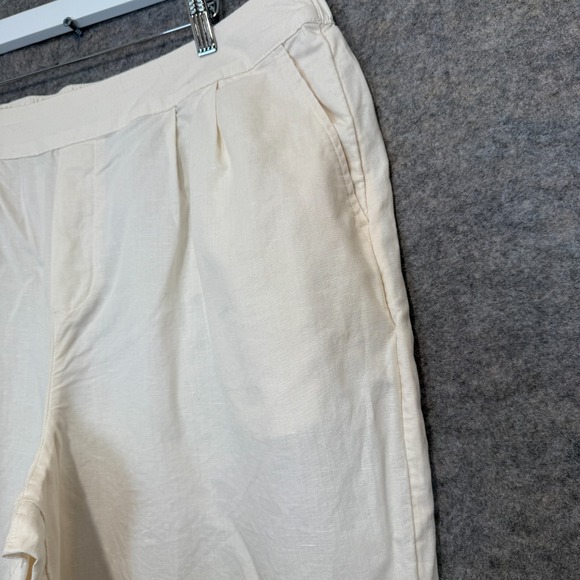 Pact Organic Wide Leg Cotton Linen Pants Womens XL Stretch Lightweight Cream - Picture 4 of 13